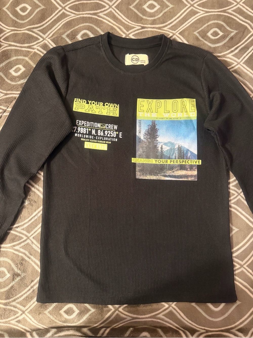 Explore Graphic Black Long Sleeve Tee